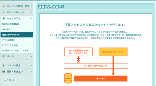 ロリポップの海外アタックガード